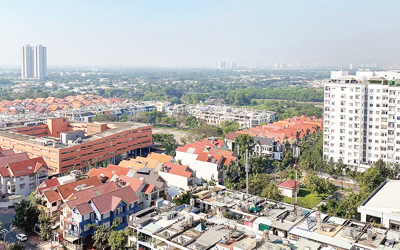 Một góc khu đô thị Trung Sơn, ấp 4B, xã Bình Hưng, huyện Bình Chánh. 