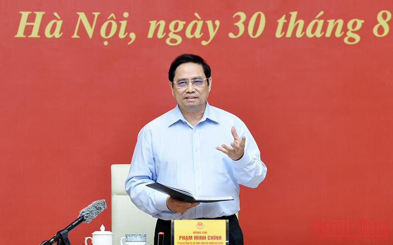 Thủ tướng Phạm Minh Chính phát biểu chỉ đạo tại Hội nghị. (Ảnh: TRẦN HẢI)