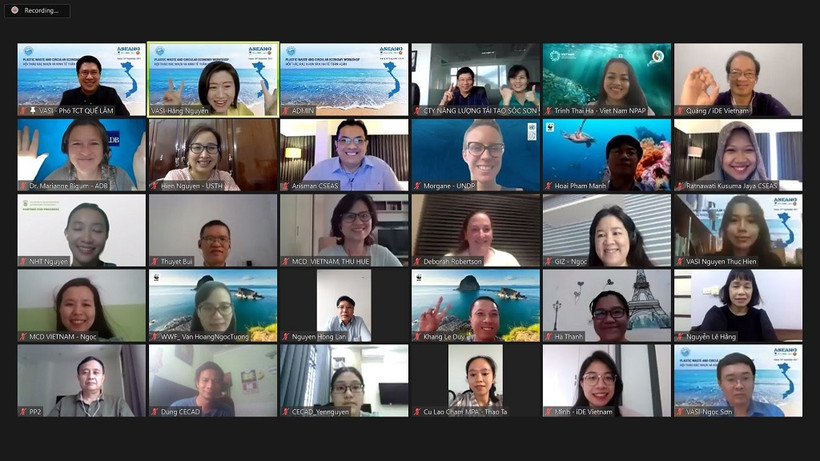 Hội thảo trực tuyến “Rác nhựa và kinh tế tuần hoàn”.