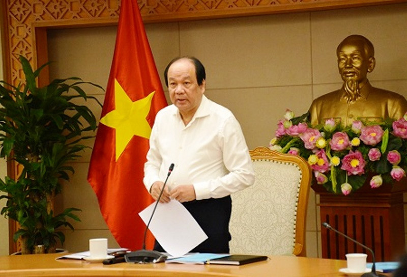 Bộ trưởng, Chủ nhiệm Văn phòng Chính phủ Mai Tiến Dũng chủ trì cuộc họp. (Ảnh: GIA HUY)