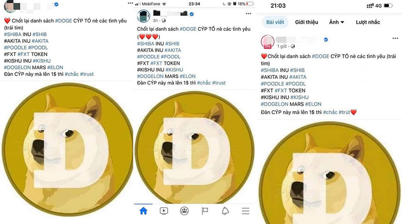 Một số nghệ sĩ đã tham gia quảng cáo tiền ảo đa cấp. Ảnh: Internet