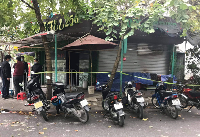 Quán cà-phê nơi xảy ra vụ cháy.