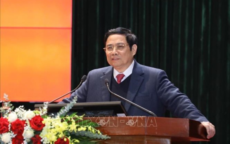 Trưởng Ban Tổ chức Trung ương Phạm Minh Chính phát biểu chỉ đạo Hội nghị. (Ảnh: Văn Điệp/TTXVN)