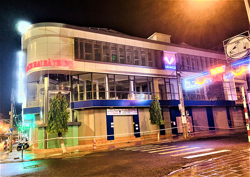 Nhà sách Hai Bà Trưng nằm ở trung tâm TP Buôn Ma Thuột bị phong tỏa để phòng, chống dịch.