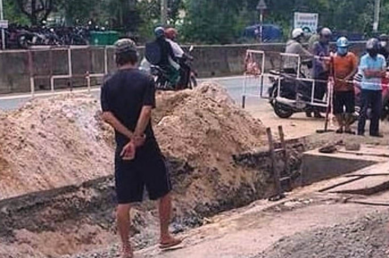 Hiện trường vụ tại nạn lao động.