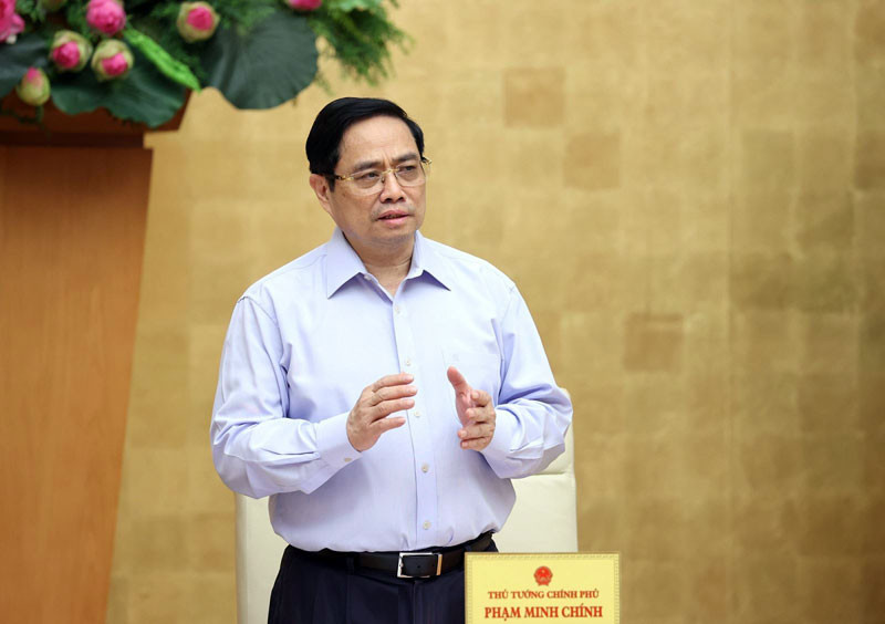 Thủ tướng Phạm Minh Chính yêu cầu tăng cường thực hiện phòng, chống dịch Covid-19 trong kỳ nghỉ Lễ Quốc khánh 2/9. (Ảnh: TTXVN)