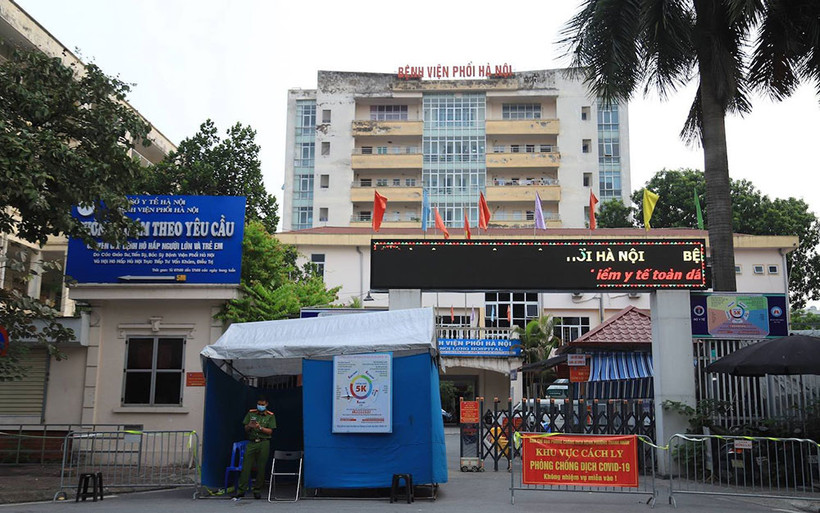 Bệnh viện Phối Hà Nội đã thiết lập cách ly. Ảnh: NAM THÀNH