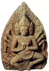 Bodhisattva Manjushri - Gỗ và đá sơn, thế kỷ XVII-XVIII.