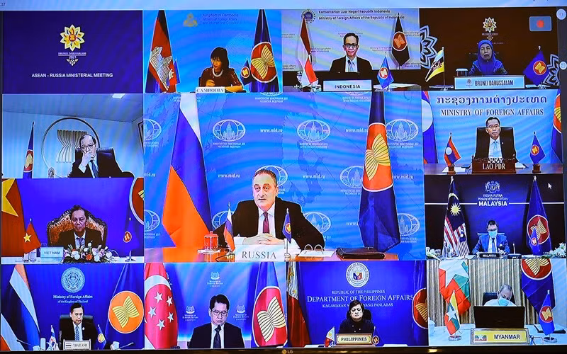 Hội nghị diễn ra theo hình thức trực tuyến. (Ảnh do báo Thế giới và Việt Nam cung cấp)