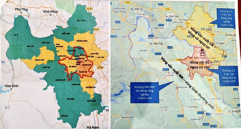 Chi tiết 3 vùng chống dịch của TP Hà Nội từ ngày 6 đến 21/9