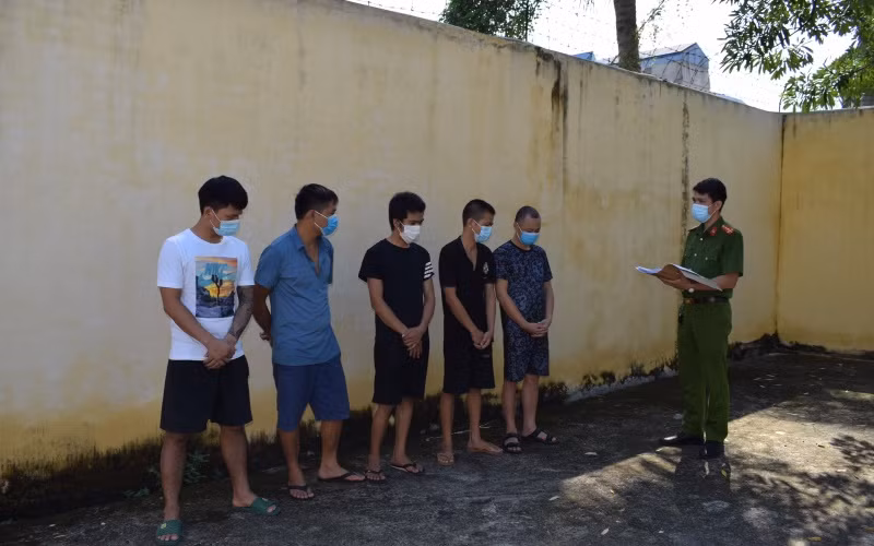 Một số đối tượng bị bắt trong vụ án.