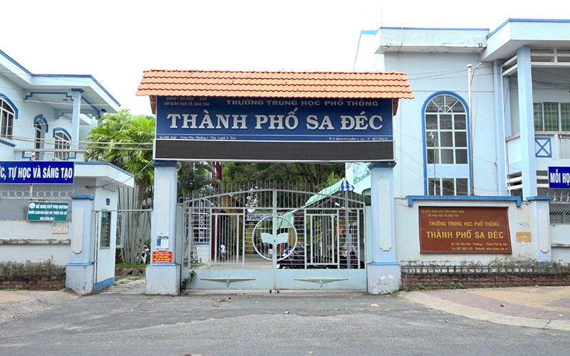 Trường Trung học phổ thông thành phố Sa Đéc, nơi 9 học sinh lớp 12A1 chưa nhận được giấy báo dự thi.