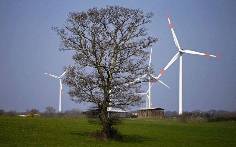 Các turbine gió được nhìn thấy gần Tuscania, phía bắc Rome, Italia, ngày 20/3/2015. (Ảnh: Reuters)