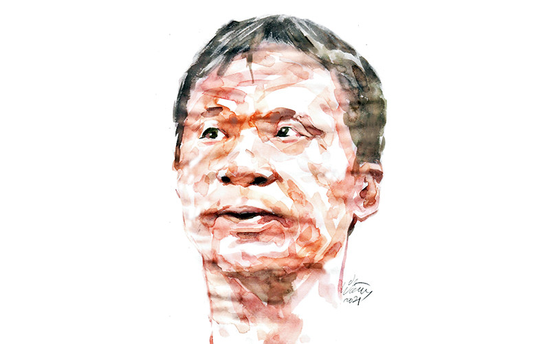 Ký họa chân dung họa sĩ Nguyễn Như Ý của họa sĩ Đỗ Hoàng Tường.