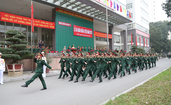 Học viên Học viện Quân y tại lễ ra quân huấn luyện (Ảnh minh hoạ)