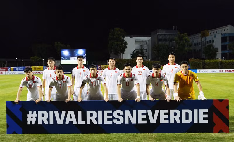 Đội tuyển Việt Nam trong trận ra quân gặp Lào. (Ảnh: VFF)