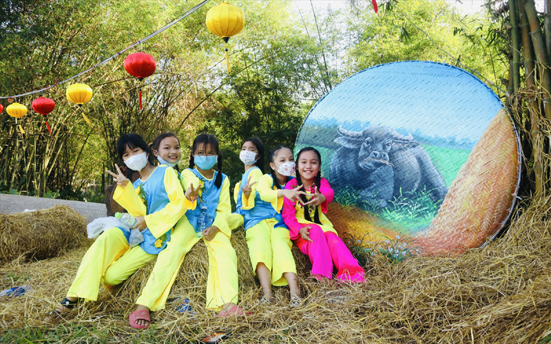 Một góc không gian xanh của Làng du lịch cộng đồng Cẩm Phú-Gò Nổi. (Ảnh: quangnamtourism)