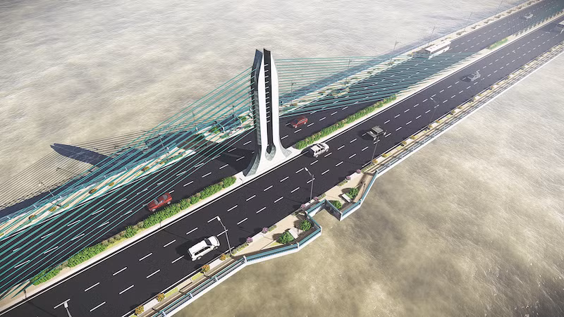 Cầu Trần Hưng Đạo phương án 1. (Ảnh: TEDI)