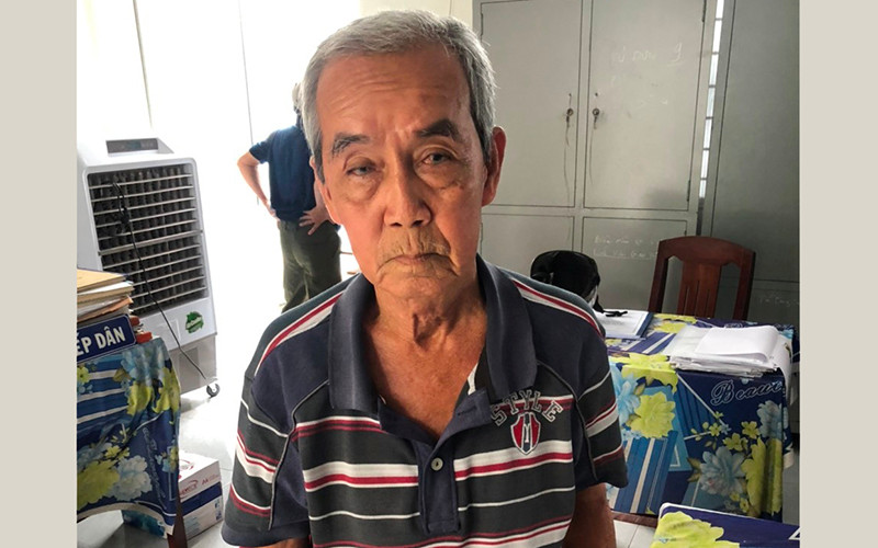 Đối tượng Hà tại cơ quan công an.