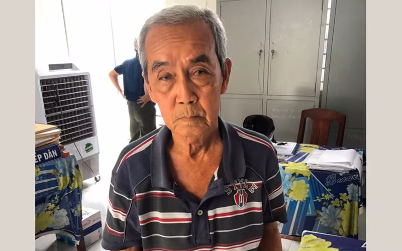 Đối tượng Hà tại cơ quan công an.