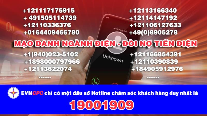 Những số điện thoại giả danh ngành điện.