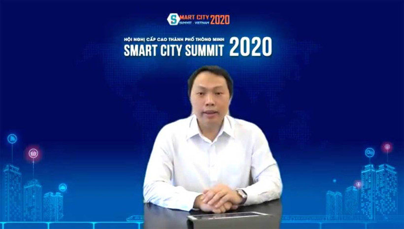 Thứ trưởng Thông tin và Truyền thông Nguyễn Huy Dũng phát biểu tại Hội nghị Hội nghị Cấp cao Thành phố Thông minh 2020.
