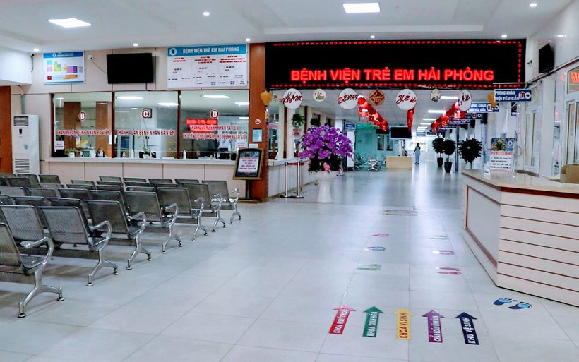 Một số khu vực của Bệnh viện Trẻ em Hải Phòng sẵn sàng hoạt động trở lại.