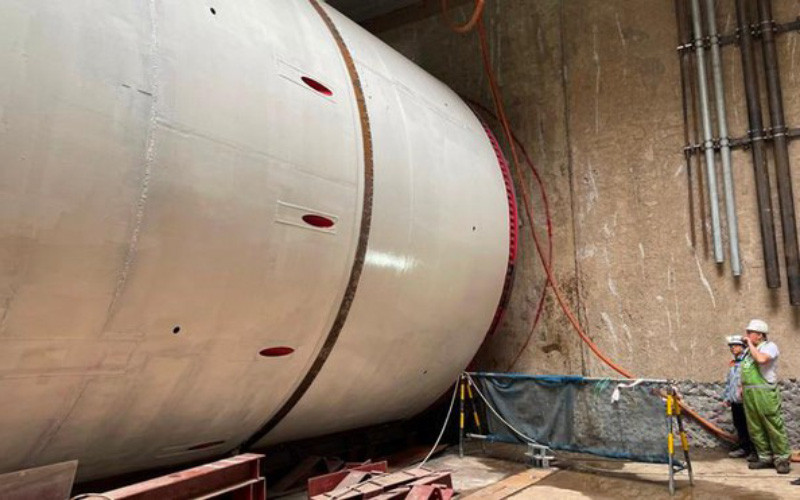 Chạy thử robot đào hầm đường sắt đô thị Nhổn-ga Hà Nội