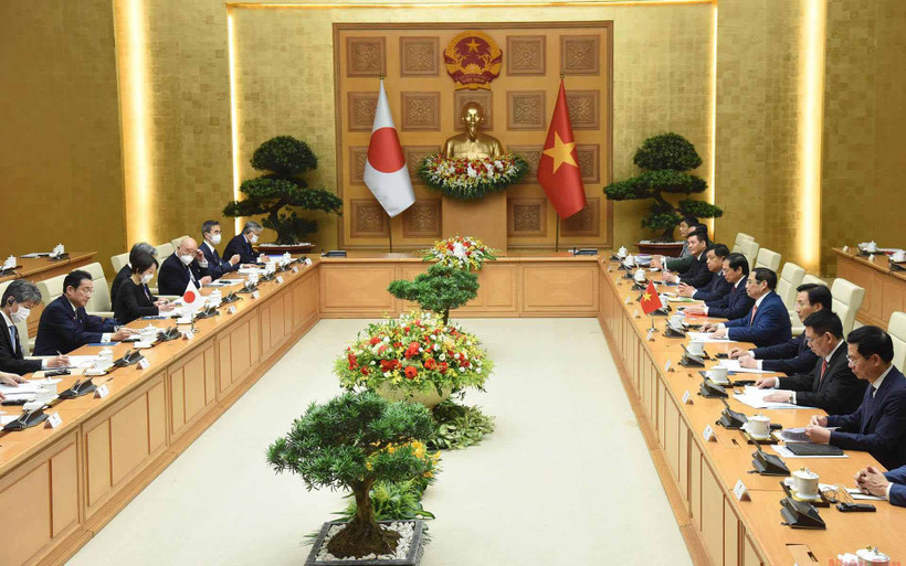 Quang cảnh buổi hội đàm. (Ảnh: TRẦN HẢI) 