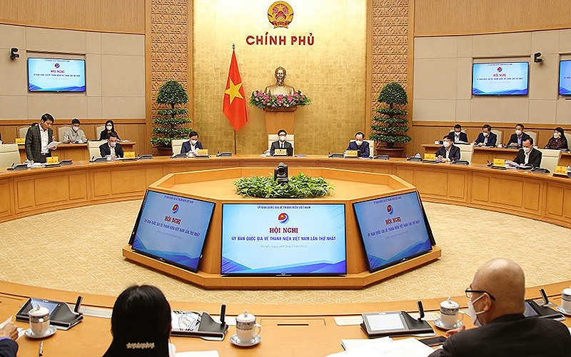 Toàn cảnh phiên làm việc của Hội nghị Ủy ban quốc gia về Thanh niên Việt Nam lần thứ nhất. 