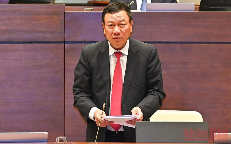 Tổng Thanh tra Chính phủ Đoàn Hồng Phong giải trình, làm rõ một số nội dung đại biểu Quốc hội quan tâm. (Ảnh: LINH KHOA NGUYÊN)