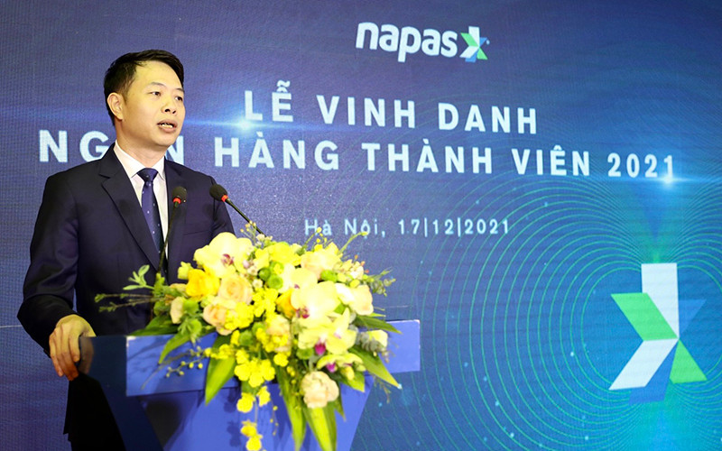 Chủ tịch Napas Nguyễn Quang Hưng phát biểu tại sự kiện.