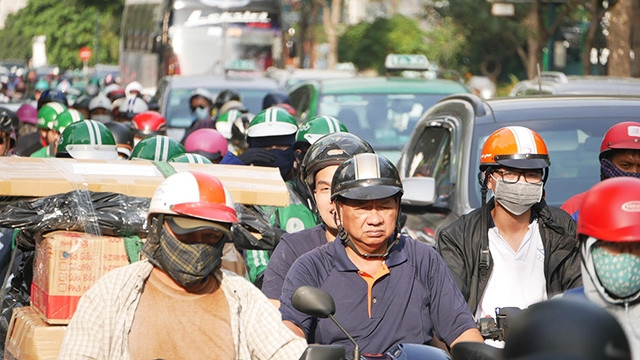 Đường Trường Chinh, quận Tân Bình luôn trong tình trạng kẹt xe.