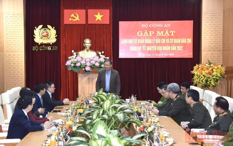 Đại Tướng Tô Lâm cho biết, các cơ quan báo chí thời gian qua đã đồng hành cùng Bộ Công an trên mọi hoạt động, lĩnh vực. (Ảnh: TRẦN HẢI)