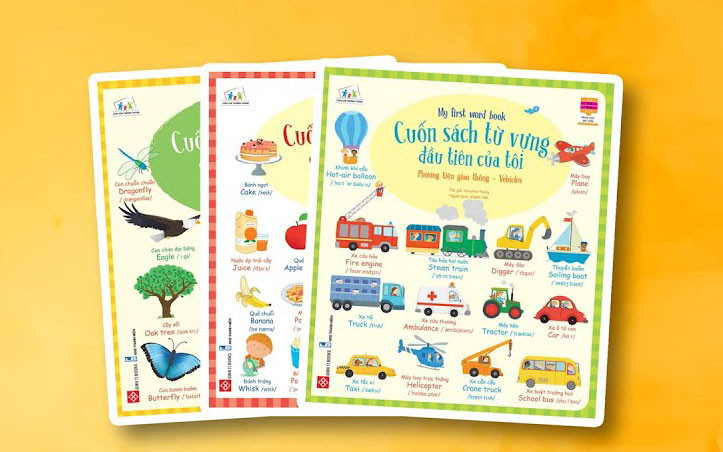 Bộ “Cuốn sách từ vựng đầu tiên của tôi”. (Ảnh: Đinh Tị Books)