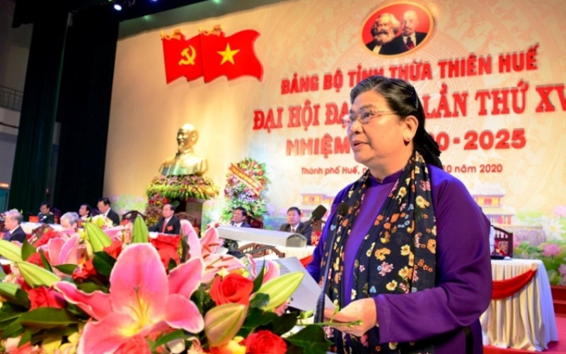 Đồng chí Tòng Thị Phóng, Ủy viên Bộ Chính trị, Phó Chủ tịch Thường trực Quốc hội dự và phát biểu chỉ đạo tại Đại hội.