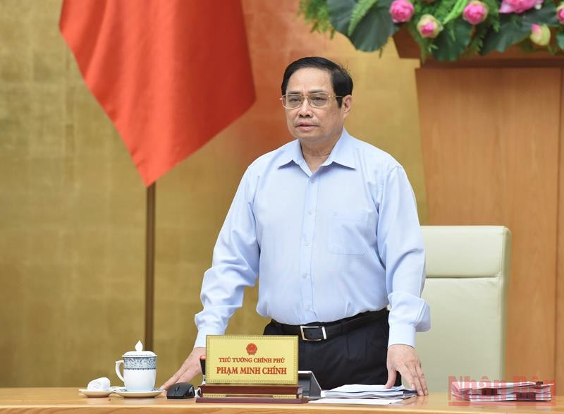 Thủ tướng Phạm Minh Chính chủ trì phiên họp. (Ảnh: TRẦN HẢI)