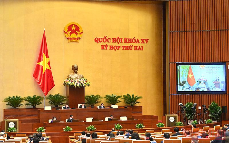 Quang cảnh phiên họp Quốc hội ngày 29/10. (Ảnh: LINH NGUYÊN)