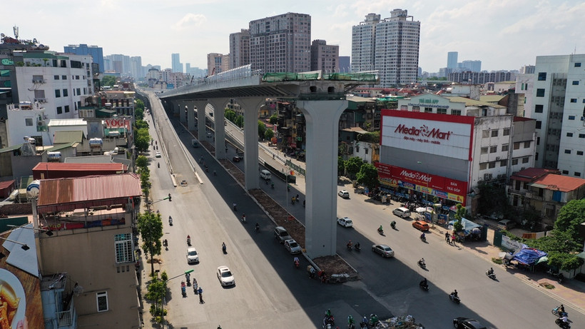 Toàn cảnh đường vành đai 2 Ngã Tư Sở - Vĩnh Tuy