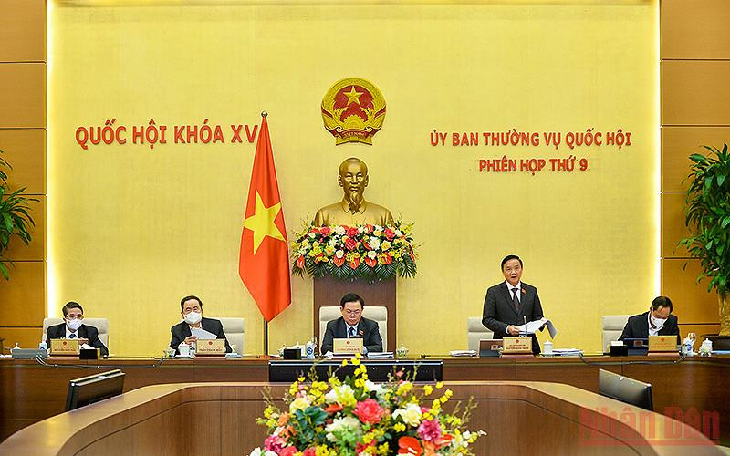 Phó Chủ tịch Quốc hội Nguyễn Khắc Định phát biểu tại phiên họp. (Ảnh Duy Linh)