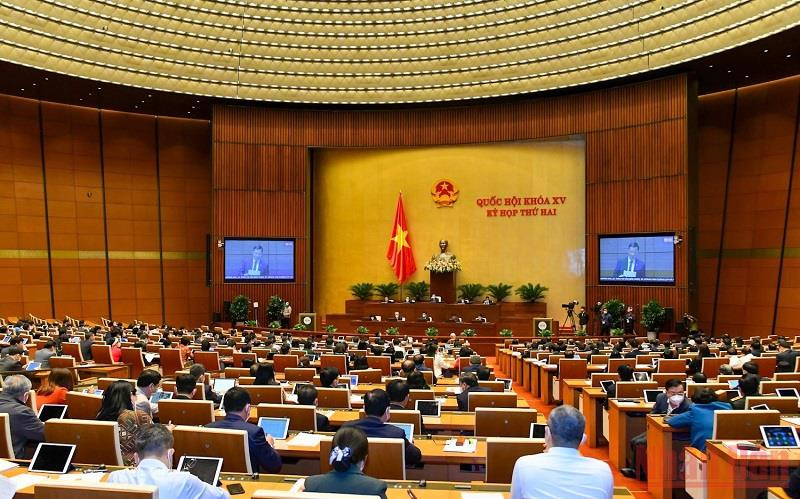 Toàn cảnh phiên thảo luận tại hội trường Kỳ họp thứ hai, Quốc hội khóa XV, ngày 8/11. (Ảnh: LINH NGUYÊN)