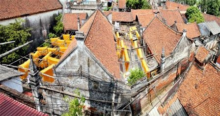 Không gian cổ kính của làng Cự Ðà (Thanh Oai - Hà Nội). Ảnh: An Thành Ðạt