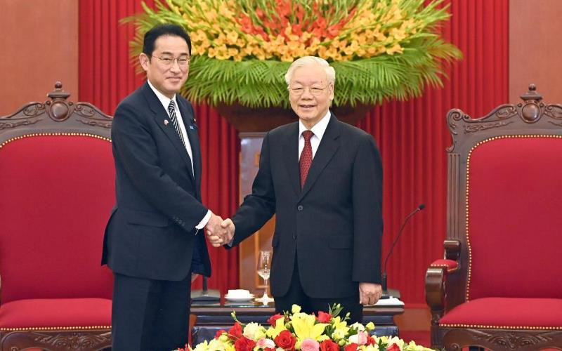 Tổng Bí thư Nguyễn Phú Trọng tiếp Thủ tướng Nhật Bản Kishida Fumio