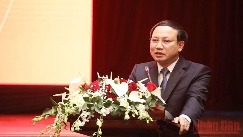 Bí thư Tỉnh ủy Quảng Ninh Nguyễn Xuân Ký phát biểu tại hội nghị.