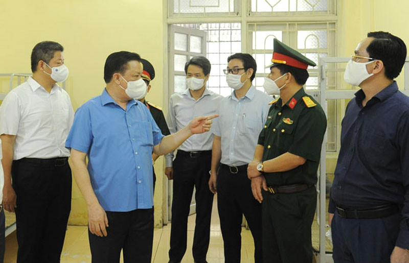 Bí thư Thành ủy Hà Nội kiểm tra công tác phòng, chống dịch tại huyện Chương Mỹ.