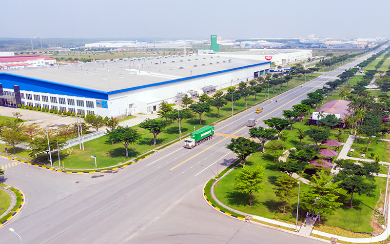 Không gian xanh bên trong Khu công nghiệp VSIP 2 ở Bình Dương. 