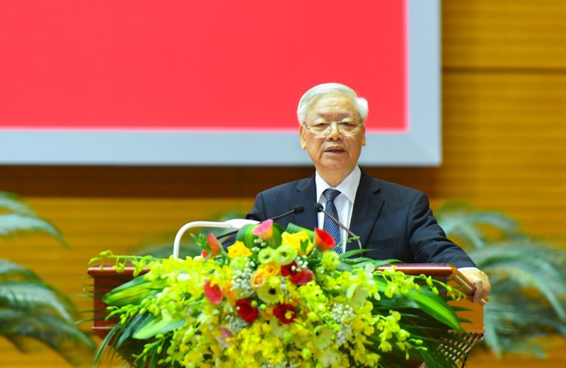 Tổng Bí thư, Chủ tịch nước Nguyễn Phú Trọng phát biểu chỉ đạo hội nghị.