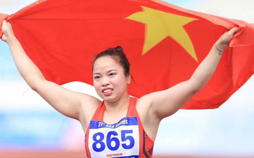 Lò Thị Hoàng phá kỷ lục SEA Games tồn tại 15 năm. (Ảnh: TTXVN)