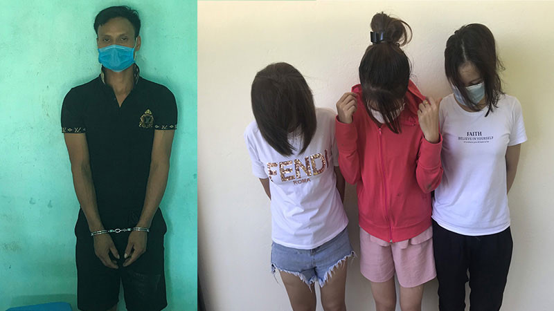 Các đối tượng tại Đồn Biên phòng Hải Hòa, TP Móng Cái.