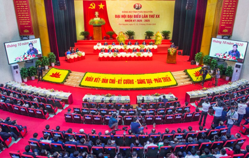 Quang cảnh Lễ khai mạc Đại hội đại biểu Đảng bộ tỉnh Thái Nguyên lần thứ 20, nhiệm kỳ 2020 - 2025. 